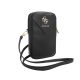 Guess PU Grained 4G Metal Logo Wallet Phone Bag Zipper Black - fekete
