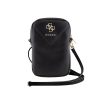 Guess PU Grained 4G Metal Logo Wallet Phone Bag Zipper Black - fekete