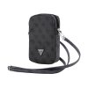 Guess PU 4G Triangle Logo Wallet Phone Bag Zipper Black - fekete