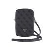 Guess PU 4G Triangle Logo Wallet Phone Bag Zipper Black - fekete