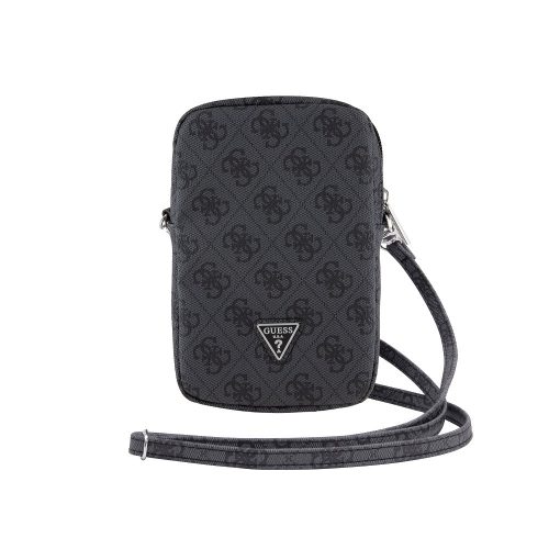 Guess PU 4G Triangle Logo Wallet Phone Bag Zipper Black - fekete