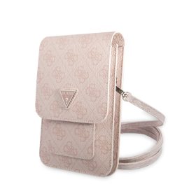   Guess PU 4G Triangle Logo Wallet Phone Bag Zipper Pink - rózsaszín