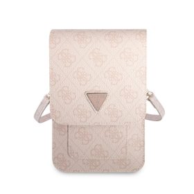   Guess PU 4G Triangle Logo Wallet Phone Bag Zipper Pink - rózsaszín