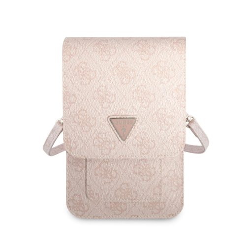 Guess PU 4G Triangle Logo Wallet Phone Bag Zipper Pink - rózsaszín