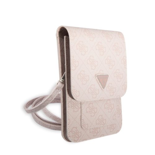 Guess PU 4G Triangle Logo Wallet Phone Bag Zipper Pink - rózsaszín