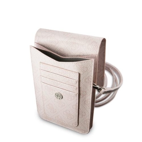 Guess PU 4G Triangle Logo Wallet Phone Bag Zipper Pink - rózsaszín
