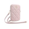 Guess PU Quilted 4G Metal Logo Wallet Phone Bag Zipper Pink - rózsaszín