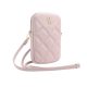 Guess PU Quilted 4G Metal Logo Wallet Phone Bag Zipper Pink - rózsaszín