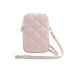Guess PU Quilted 4G Metal Logo Wallet Phone Bag Zipper Pink - rózsaszín