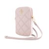 Guess PU Quilted 4G Metal Logo Wallet Phone Bag Zipper Pink - rózsaszín