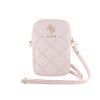Guess PU Quilted 4G Metal Logo Wallet Phone Bag Zipper Pink - rózsaszín