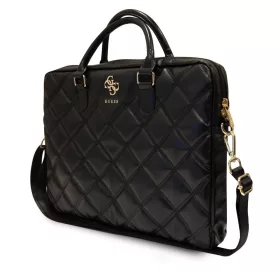   Guess PU Quilted 4G Metal Logo Computer Bag 15/16" Black - fekete