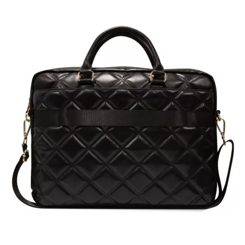 Guess PU Quilted 4G Metal Logo Computer Bag 15/16" Black - fekete