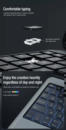 Nillkin Bumper Combo Keyboard (Backlit Version) tok – Apple iPad 10.9 (2022/11 2025) – fekete