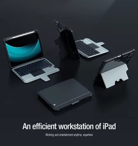 Nillkin Bumper Combo Keyboard (Backlit Version) tok – Apple iPad 10.9 (2022/11 2025) – fekete