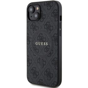   Guess PU Leather 4G Colored Ring MagSafe tok, iPhone 16 Pro - fekete