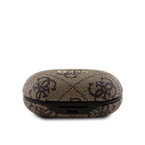 Guess PU 4G Metal Logo TWS Wireless Earphones Brown - barna