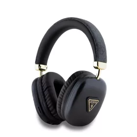   Guess PU Leather 4G Triangle Logo Wireless Headphone Black - fekete