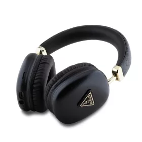   Guess PU Leather 4G Triangle Logo Wireless Headphone Black - fekete