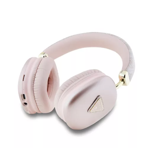 Guess PU Leather 4G Triangle Logo Wireless Headphone Pink - rózsaszín