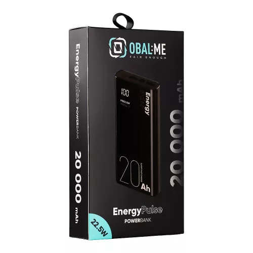 OBAL:ME EnergyPulse Powerbank 20000mAh, 22,5W, - fekete