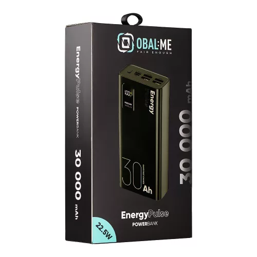  OBAL:ME EnergyPulse Powerbank 30000mAh, 22,5W, - fekete