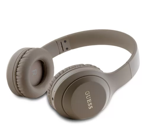 Guess Classic Silver Logo Wireless Headphone Brown - ezüst