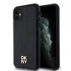 DKNY PU Leather Repeat Pattern Stack Logo Magsafe tok, iPhone 11 - fekete
