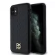 DKNY PU Leather Repeat Pattern Stack Logo Magsafe tok, iPhone 11 - fekete
