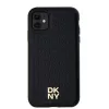 DKNY PU Leather Repeat Pattern Stack Logo Magsafe tok, iPhone 11 - fekete