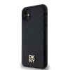 DKNY PU Leather Repeat Pattern Stack Logo Magsafe tok, iPhone 11 - fekete