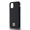 DKNY PU Leather Repeat Pattern Stack Logo Magsafe tok, iPhone 11 - fekete