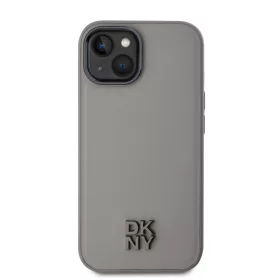 DKNY PU Leather Stack Logo Magsafe tok, iPhone 15 - szürke