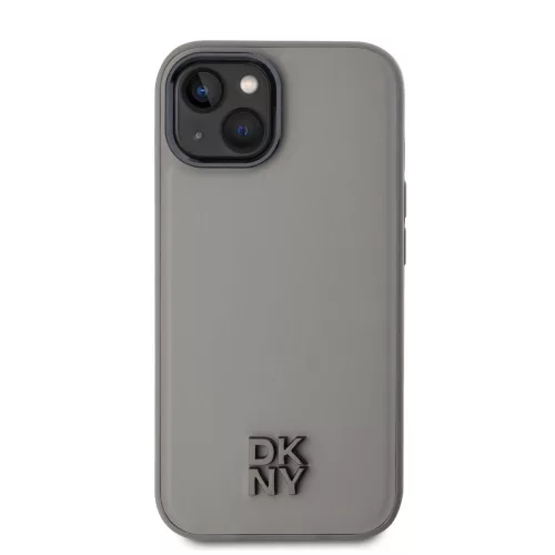 DKNY PU Leather Stack Logo Magsafe tok, iPhone 15 - szürke