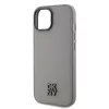 DKNY PU Leather Stack Logo Magsafe tok, iPhone 15 - szürke
