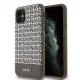 DKNY PU Leather Repeat Pattern Bottom Stripe MagSafe tok, iPhone 11 - barna