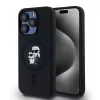 Karl Lagerfeld Liquid Silicone Karl and Choupette Magsafe tok, iPhone 15 Pro - fekete