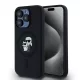 Karl Lagerfeld Liquid Silicone Karl and Choupette Magsafe tok, iPhone 15 Pro - fekete
