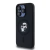 Karl Lagerfeld Liquid Silicone Karl and Choupette Magsafe tok, iPhone 15 Pro - fekete