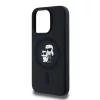 Karl Lagerfeld Liquid Silicone Karl and Choupette Magsafe tok, iPhone 15 Pro - fekete