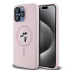 Karl Lagerfeld Liquid Silicone Karl and Choupette Magsafe tok, iPhone 15 Pro - rózsaszín