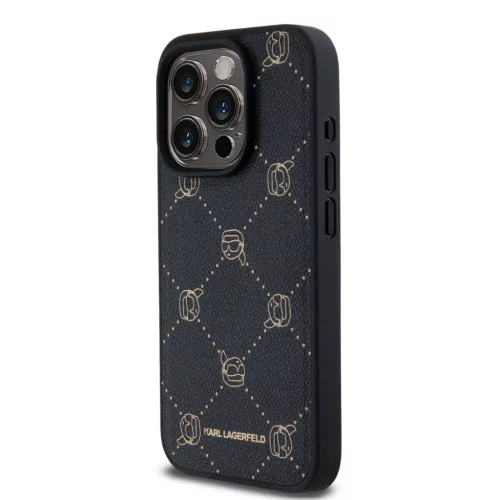 Karl Lagerfeld PU Karl Heads Pattern Magsafe tok, iPhone 15 Pro Max - fekete