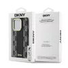 DKNY PU Leather Checkered Pattern Magsafe tok, iPhone 15 Pro - fekete