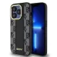 DKNY PU Leather Checkered Pattern Magsafe tok, iPhone 15 Pro Max - fekete