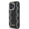 DKNY PU Leather Checkered Pattern Magsafe tok, iPhone 15 Pro Max - fekete