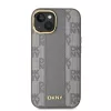 DKNY PU Leather Checkered Pattern Magsafe tok, iPhone 15 - bézs