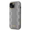 DKNY PU Leather Checkered Pattern Magsafe tok, iPhone 15 - bézs