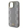 DKNY PU Leather Checkered Pattern Magsafe tok, iPhone 15 - bézs