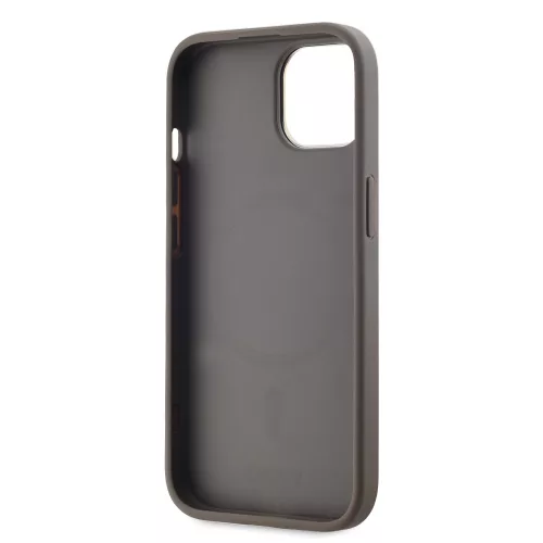DKNY PU Leather Checkered Pattern Magsafe tok, iPhone 15 - bézs