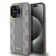 DKNY PU Leather Checkered Pattern Magsafe tok, iPhone 15 Pro - bézs